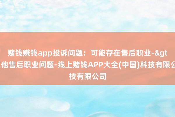 賭錢賺錢app投訴問題：可能存在售后職業(yè)->其他售后職