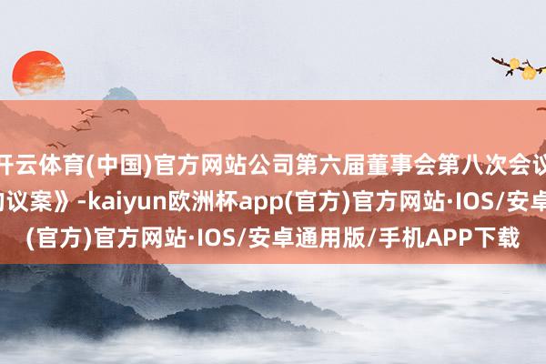 開云體育(中國(guó))官方網(wǎng)站公司第六屆董事會(huì)第八次會(huì)議審議通過(guò)了